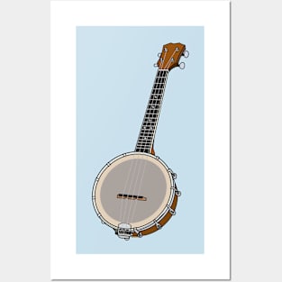 Banjo cartoon illustration Posters and Art